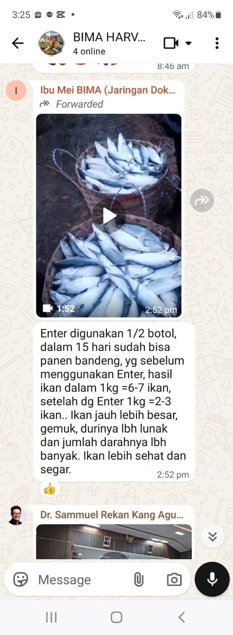 Testimoni chat pengguna ENTER 3